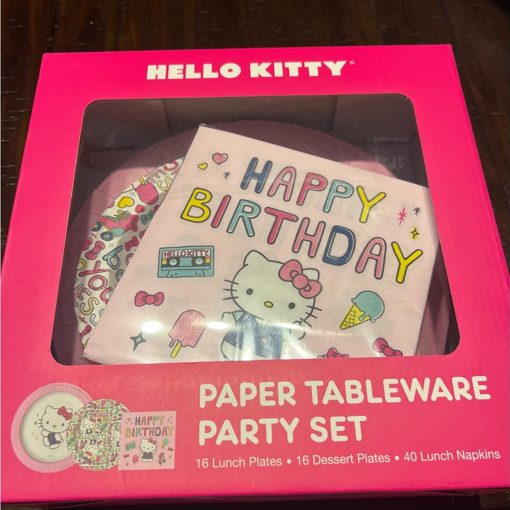 Hello Kitty Happy Birthday Paper Party Tableware Set